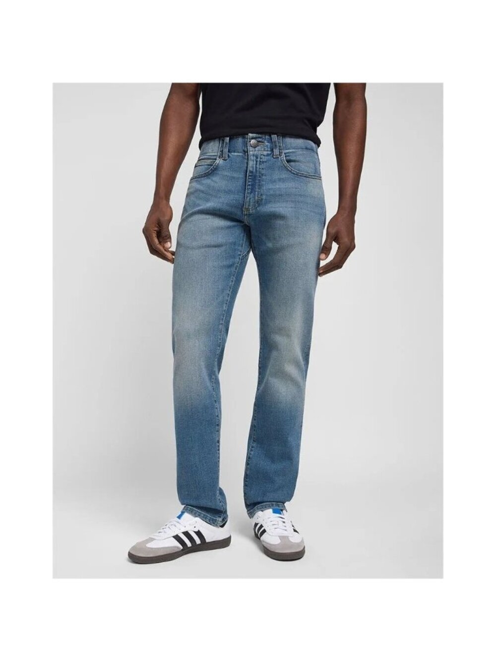 Lee Men's 34x30 Blue Relaxed Fit Flex Denim Jeans Classic Comfortable P0406
